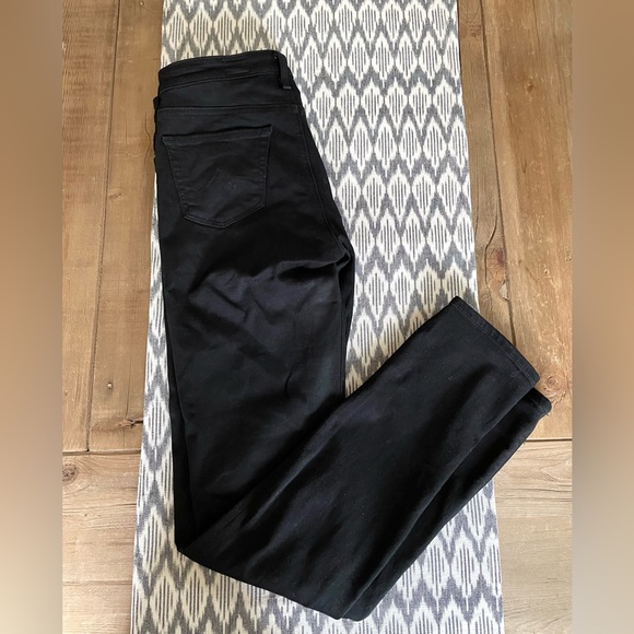 AG Adriano Goldschmied: Black Mid-Rise Slim Straight Jeans - Picture 8 of 13